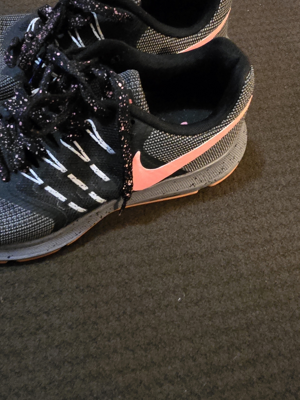 Nike Women’s Athletic Shoes - Black with Pink Swoosh